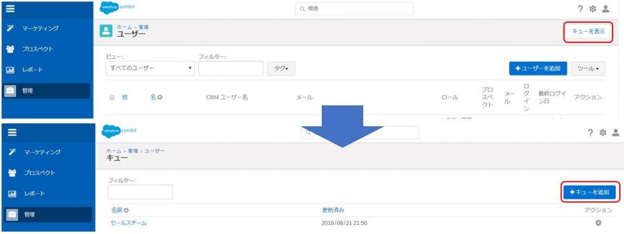 Pardotのキューを作成