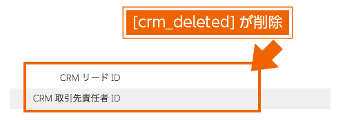 CRMIDの [crm_deleted] が削除される
