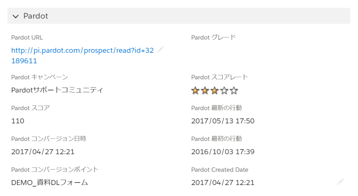 取引先責任者やリードの項目に表示