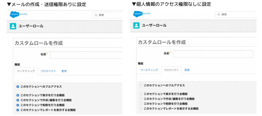 ユーザー権限のカスタマイズ